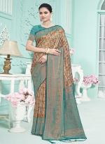 Silk Blue Festival Wear Weaving Saree